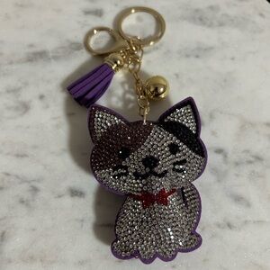New”Purple and Gold Cat Keychain